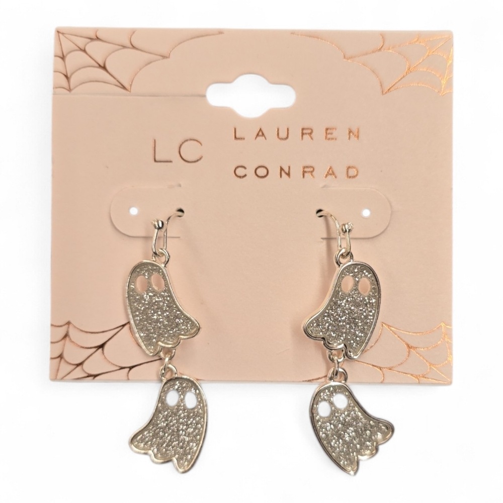 LC Lauren Conrad Silver Ghost Earrings